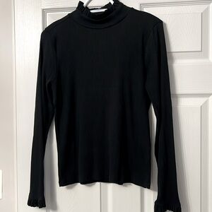 J. Crew long sleeve mock turtleneck top Size Large Black